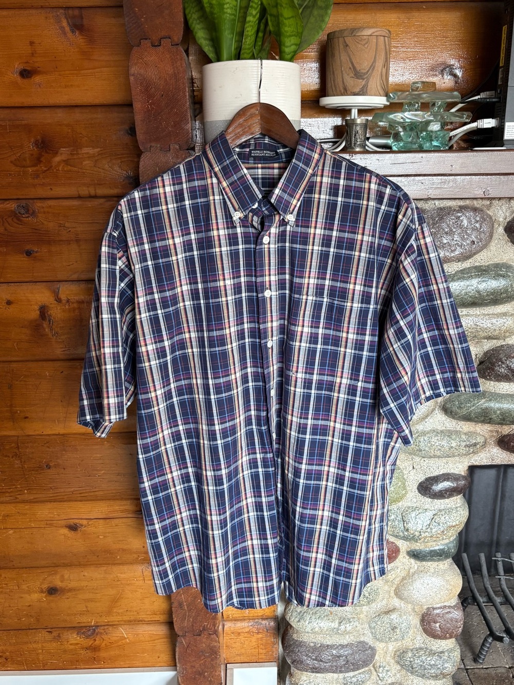 Joseph & Feiss Wrinkle Resistant Plaid Button Down Shirt XL Men’s